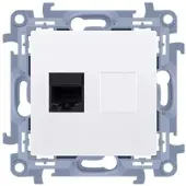 Kontakt-Simon Contactdoos Simon C51.01/11, wit, kunststof, IP20, 77 mm, 35 mm, 77 mm