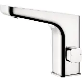 Deante Sensorbedienbare Wastafelmengkraan, contactloos, chroom, met temperatuurregeling, sensorbediend, messing, milieuvriendelijk, hoogte 141 mm, bereik 112 mm