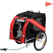 PawHut Fietsaanhanger voor Huisdieren - Staal - 130x73x90cm - Zwart