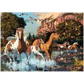 Dino legpuzzel paarden - 1000 stukjes dieren puzzel karton.