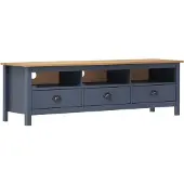 vidaXL Tv-meubel Hill 158x40x47 cm massief grenenhout grijs