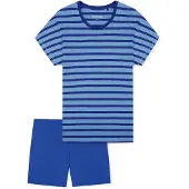 Schiesser Pyjama 'Casual Essentials' blauw / donkerblauw