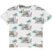Stains & Stories T-shirt wit Jongens Katoen Ronde hals All over print - maat 110