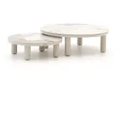 Bellagio + 10% kassakorting | Sarsina lounge tuintafelset ø85cm(h:27cm)/ø65cm (h:21cm)