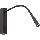 Faro Flin - wandverlichting met schakelaar - 35,6 x 3,5 x 27,3 cm - 3W LED incl. - mat zwart
