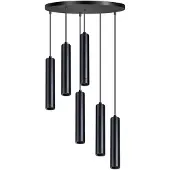 Eth Strakke hanglamp Miller zwart 6-lichts