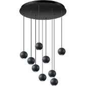 Eth Design hanglamp Grace 9-lichts zwart