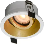Artdelight Ronde inbouwspot Roura wit met gouden binnenkant