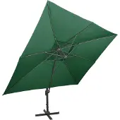 vidaXL Zweefparasol met dubbel dak 400x300 cm groen