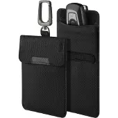 Spigen Klatka Faradaya Spigen Pouch Keyless RFID signaalblokkering zwart, Sleutel mobiele telefoon, Zwart
