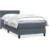 vidaXL Boxspring met matras fluweel donkergrijs 80x220 cm