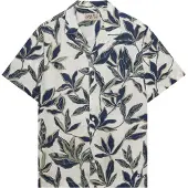 Superdry Overhemd 'Cabana' crème / navy / kaki