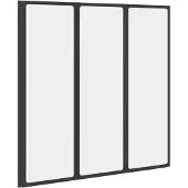 vidaXL Douchescherm Zwart 120 x 2 x 117 cm Aluminium en PP