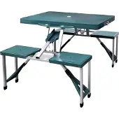 vidaXL Campingset inklapbaar lichtgewicht 120x60 cm aluminium groen