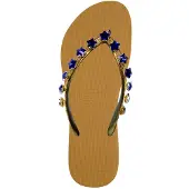 Uzurii Kleine Blauwe Ster Flip Flop Oker
