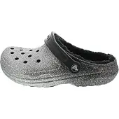 Crocs Classic Glitter Lined Clog Zwart zilver Maat 36/37 M4/W6