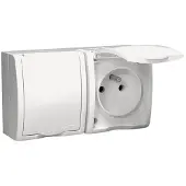 Kontakt-Simon Contactdoos Simon AQGZ1-2Z/11, wit, kunststof, IP54, 250 V, 122 mm, 46 mm
