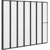 vidaXL Douchescherm Zwart 168 x 140 cm Aluminium