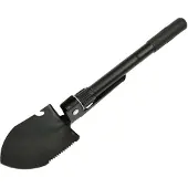 GEKO Opvouwbare multitool schep - 4-in-1 - compact en duurzaam - staal - 41 cm - zwart