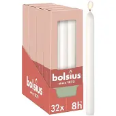 Bolsius - Gladde Dinerkaarsen - 23 cm - 32 stuks - Wit