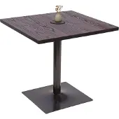 MCW Bistrotafel -H10, bartafel countertafel, industriële gastronomie iepenhout MVG-gecertificeerd 75x80x80cm ~ donkerbruin