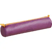 Rhodia 318990C, zachte potloodhouder, kunstleer, paars, effen, met rits, geschikt voor elk geslacht