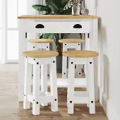 Prolenta Maison Exclusive - Barset, 5-delig, wit, massief grenenhout
