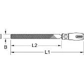 Ks Tools 962.7301 BERYLLUMplus platte vijl kap 1 Lengte 360 mm 1 stuk(s)