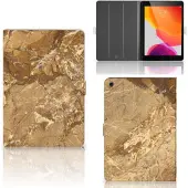 B2Ctelecom iPad 10.2 2019 | iPad 10.2 2020 | 10.2 2021 Leuk Tablet hoesje Marmer Creme