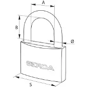 Gerda IJzeren Hangslot 32mm met 3 Sleutels