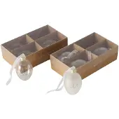 Boltze Deco Hanger Ei Glas Set 4-delig Ø4xH7cm Mat Of Heldermet Tekst