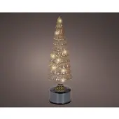 Lumineo Kerstboom LED Glas Amber H34cm Roterend Zwart zwart Glas