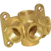 KLASEBO Messing Perslucht Wandcontactdoos 5-voudig, 1/2" Aansluiting