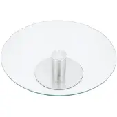 King Hoff - Roterende Taartstandaard - 30 cm - RVS en Glas - Satijnen Afwerking