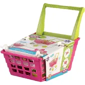 Androni Giocattoli speelgoed winkelwagen roze groen 2in1 winkelmand.
