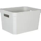 Eda Plastiques kunststof STONE DECOR opbergkrat - 30 L wit