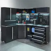 Datona Werkplaatsinrichting PREMIUM met RVS werkblad 410 cm breed