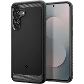 Spigen Rugged Armor Hoesje Geschikt voor Samsung Galaxy S25 FE - Back Cover met Air Cushion - Carbon - Matte - Matte Zwart