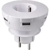 XLayer USB-lader, doorgaande stopcontacten, 4xUSB, 4400 mA