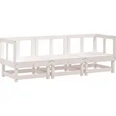 vidaXL 3-delige Loungeset massief grenenhout wit