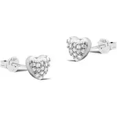 Karma Oorbellen Zirconia MAY Heart | Zilver