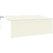 vidaXL Uitschuifbare luifel Crème 400 x 200 cm Polyester en Aluminium
