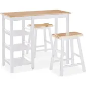 vidaXL 3-delige Barset MDF wit