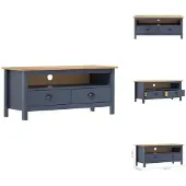 vidaXL Hill TV-meubel - massief grenenhout - 110x40x47 cm - grijs/honingbruin - Kast