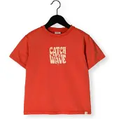 Your Wishes T-shirt oranje Jongens Stretchkatoen Ronde hals Tekst - maat 122