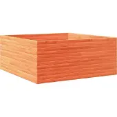 vidaXL Plantenbak 110x110x46 cm massief grenenhout wasbruin