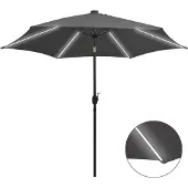 Syfax Parasol met LED-verlichting en aluminium paal 300 cm antraciet