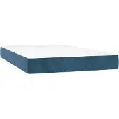 vidaXL Pocketveringmatras medium 120x210x20 cm fluweel donkerblauw