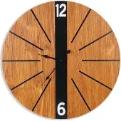 By Lille Vilde Stijlvolle zwarte wandklok van 60 cm, gemaakt van MDF en metaal