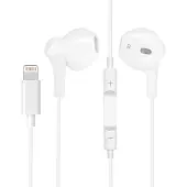 Avizar Bedrade koptelefoon iPhone Lightning Remote Mic Bluetooth-verbinding Wit